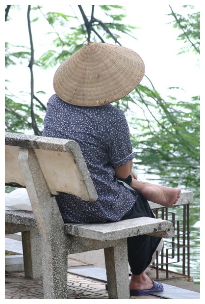 Old woman resting