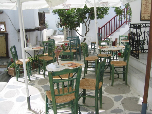 Bar Tables at Parikia