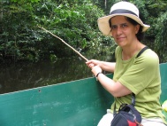 Pili Pescando en el Gamitana